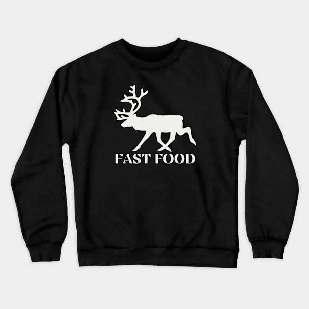 Running reindeer Fast food Crewneck Sweatshirt by NordicLifestyle